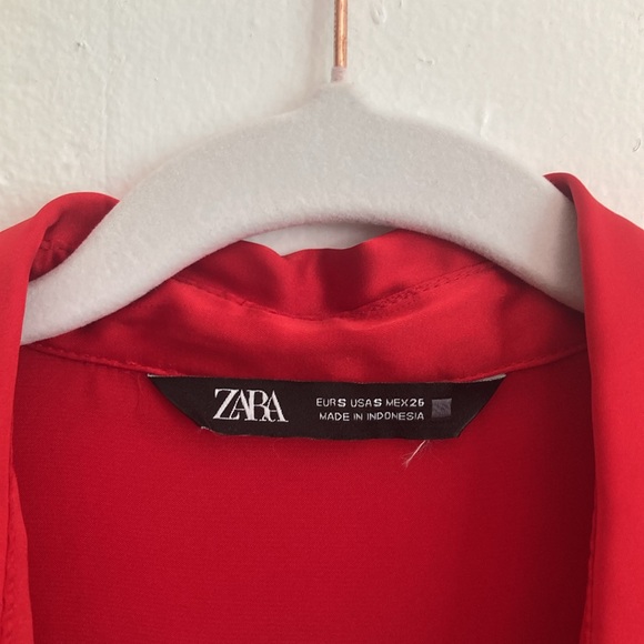 Red Zara Silk shirt / blouse - Picture 3 of 3